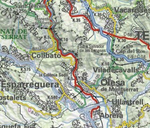 Montserrat sistema carreteres C 55 parcial