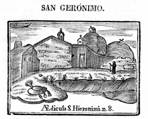 Ermita de sant Jeroni. Gravat en burí en Compendi historial (1758)