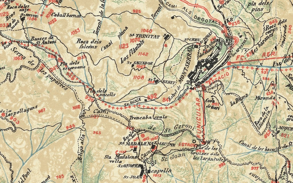 Mapa Topografic 1928 cami nou sant Jeroni