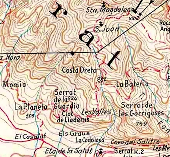 Pou de la Costa Dreta Mapa Alpina 1963