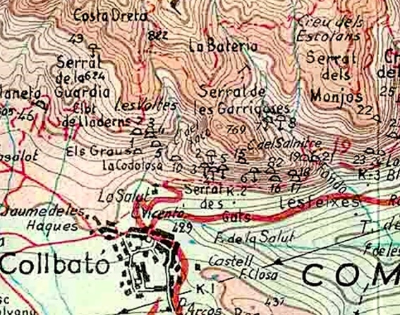 Pou de la Costa Dreta Mapa Alpina  1974