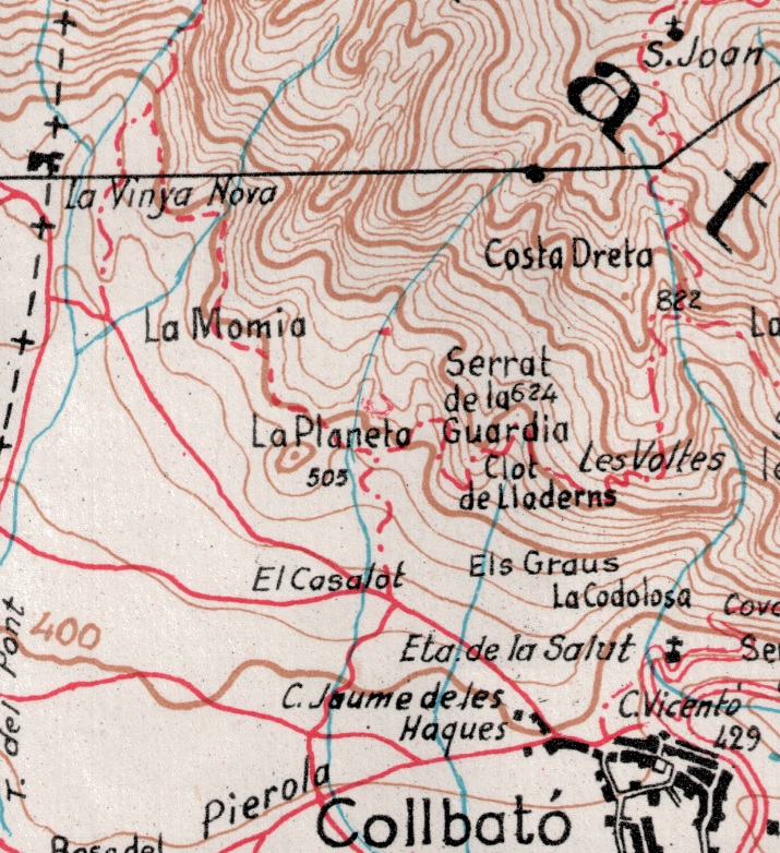 Fragment del mapa de l'editorial Alpina, edició 1963