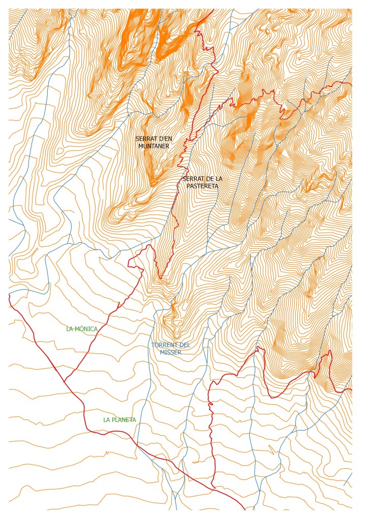 Entorn del clot de la Monica en el mapa de Ramon de Semir